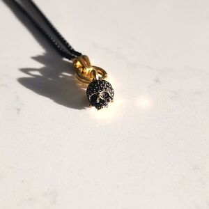 David Yurman black diamond 18k skull pendant and David Yurman black chain